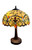 23" Stained Glass Two Light Jeweled Floral Table Lamp (478164)