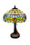 23" Stained Glass Two Light Jeweled Floral Accent Table Lamp (478165)
