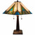 23" Stained Glass Handcrafted Pyramid Style Two Light Mission Style Table Lamp (478174)