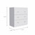 32" White Manufactured Wood Six Drawer Standard Dresser (478396)