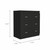 32" Black Wengue Manufactured Wood Three Drawer Standard Dresser (479991)