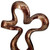16" Brown And Gold Abstract Aluminum Sculpture (480011)