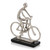10" Silver And Black Marble Aluminum Man On Bike Sculpture (480025)