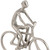 10" Silver And Black Marble Aluminum Man On Bike Sculpture (480025)