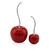 14" Red And Silver Enamel Cherry Sculpture (480032)