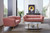 Stylish Pink Velvet Loveseat With Diamond Tufts (480894)