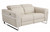 65" Beige Italian Leather And Stainless Reclining Love Seat (482202)