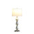 30" Brushed Silver Geo Glass Table Lamp With White Shade (482670)