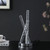 15" Silver Acrylic And Metal Three Rod Abstract Table Lamp (482675)