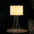 26" Silver And Led Acrylic Tripod Table Lamp With White Shade (482677)