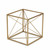 8" Gold Metal Abstract Geo Cube Sculpture (483221)