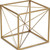 8" Gold Metal Abstract Geo Cube Sculpture (483221)