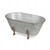 7" Gray And Gold Galvanized Metal Hand Painted Bathtub Sculpture (483229)