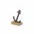 8" Gray Cast Iron Anchor On A Wood Base Sculpture (483257)