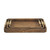 20" Brown Rectangular Wood Handmade Tray With Handles (483285)