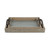 19" Gray Rectangular Metal Handmade Tray With Handles (483302)
