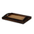 24" Brown Rectangular Wood Handmade Tray With Handles (483309)