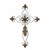Rustic Burnished Golden Brown Metal Scroll Hanging Wall Cross (483346)