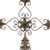 Rustic Burnished Golden Brown Metal Scroll Hanging Wall Cross (483346)