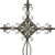 22" Gray Metal Scroll Design Gray Hanging Cross Wall Decor (483348)
