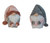 Set Of Two 11" Grey And Pink Fabric Christmas Gnome (483538)