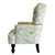 28" Aqua Lemongrass And Brown Polyester Blend Paisley Arm Chair (483773)