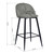 Set Of Two 38" Grey And Black Steel Low Back Counter Height Bar Chairs (483794)