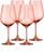 Set Of Four Translucent Blush Coral Large Wine Glasses (485153)