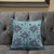 28X28 Blue Red Green Blown Seam Broadcloth Floral Throw Pillow (485417)