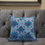 26X26 Gray Blue Blown Seam Broadcloth Floral Throw Pillow (485431)