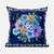 16X16 Indigo Yellow Darkblue Blown Seam Broadcloth Floral Throw Pillow (485438)