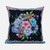 18X18 Black Blue Blown Seam Broadcloth Floral Throw Pillow (485459)