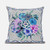 16X16 Beige Blue Gray Blown Seam Broadcloth Floral Throw Pillow (485463)