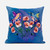 18X18 Blue Pink Gray Bird Blown Seam Broadcloth Animal Print Throw Pillow (485501)