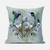 18X18 Green Blue Bird Blown Seam Broadcloth Animal Print Throw Pillow (485530)