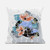 18X18 Gray Blue Orange Bird Blown Seam Broadcloth Animal Print Throw Pillow (485580)