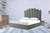 King Grey Upholstered Vertical Channel Velvet Bed With Usb (486079)