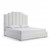 Queen White Vertical Channel Faux Leather Bed With Usb (486082)