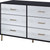 47" Black Silver And Gold Faux Croc Design Six Drawer Double Dresser (486520)