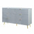 55" Gray And Gold Six Drawer Double Dresser (486524)