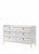 58" White And Gold Six Drawer Double Dresser (486525)