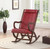 22" X 36" X 38" Burgundy Pu Walnut Wood Upholstered (Seat) Rocking Chair (347305)