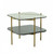 20" Gold And Clear Glass And Metal Square End Table With Shelf (487355)