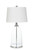 Set Of Two 30" Transparent Glass Table Lamps With White Shade (488349)