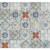 2' X 5' Gray Blue And Rust Mosaic Tile Printed Vinyl Area Rug With Uv Protection (489514)