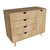 35" Natural Solid Wood Four Drawer Combo Dresser (489581)