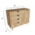 35" Natural Solid Wood Four Drawer Combo Dresser (489581)
