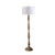 62" Rustic Taupe Cream Straight With Curves Floor Lamp With White Shade (492045)