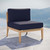 Clearwater Outdoor Patio Teak Wood Armless Chair - Gray Navy EEI-5856-GRY-NAV