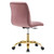 Ripple Armless Performance Velvet Office Chair - Gold Dusty Rose EEI-4972-GLD-DUS